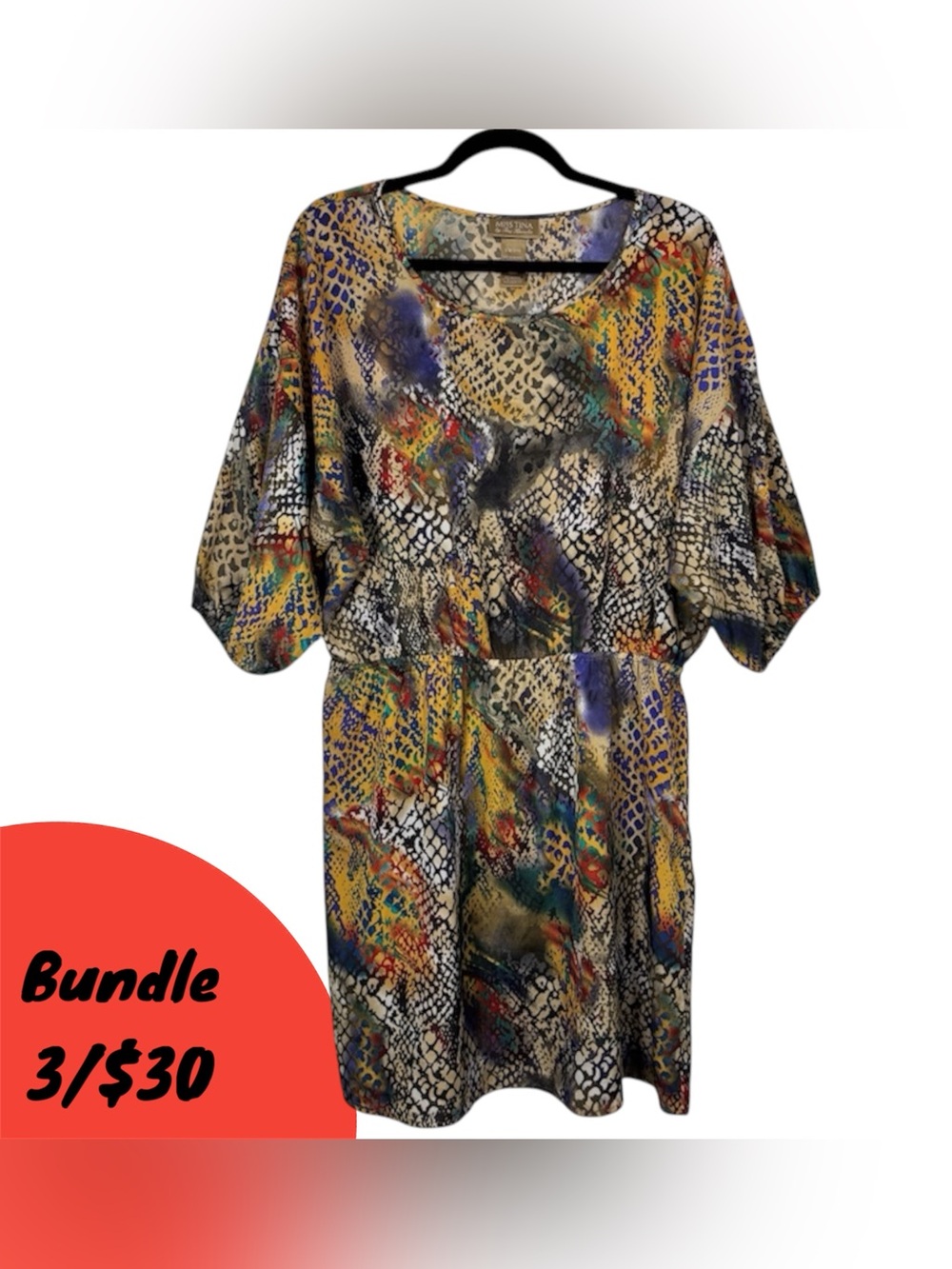 Miss Tina Multi Color Mini Dress Mix Animal Print Thin Lightweight Party